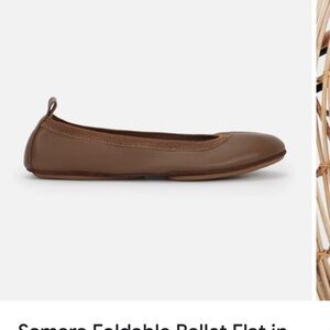 Yosi Samra Vegan Leather Foldable Ballet Flat Shoe in Chocolate Brown